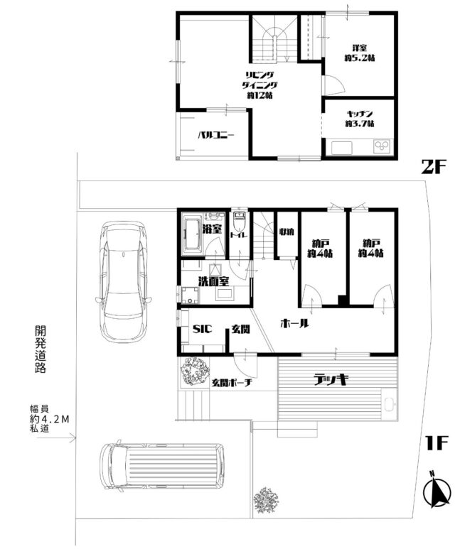 間取・地型参考図
車両絵図は参考です
